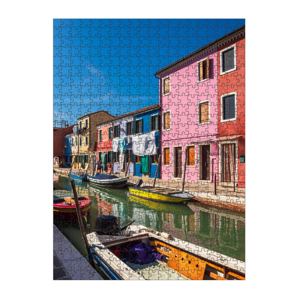 Puzzle Ravensburger "Boot, Kanal und bunte Häuser" artboxONE - Reise,Architektur,Städte / Venedig