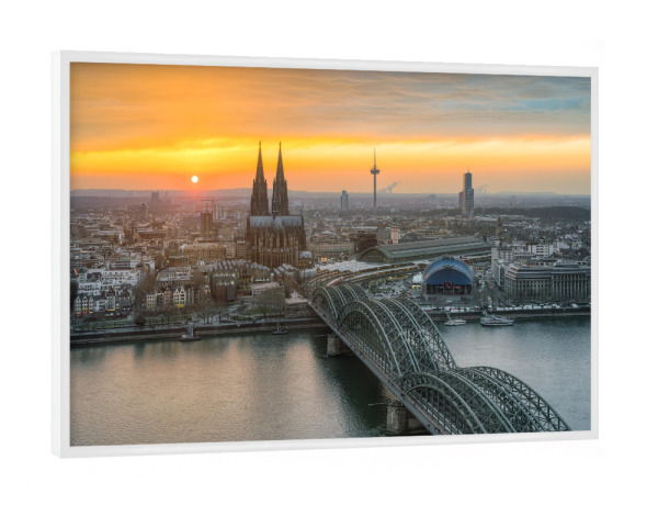Poster mit weißem Rahmen "Blick über Köln" artboxONE - Städte / Köln,Reise,Architektur