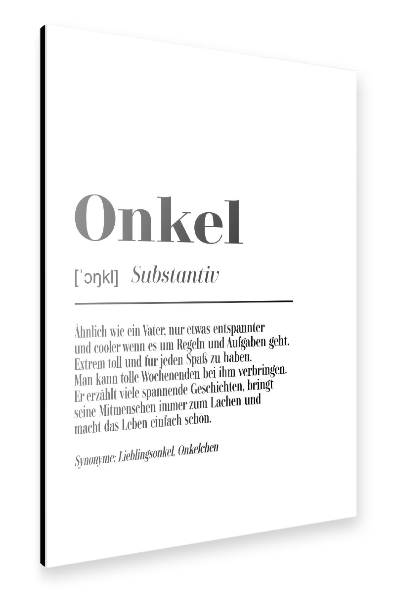 Alu-Dibond "Onkel Definition" 75x50 cm artboxONE