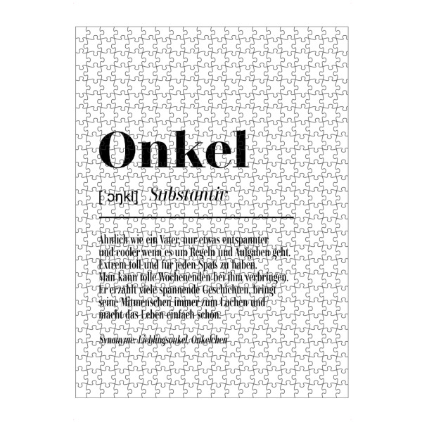 Puzzle Ravensburger "Onkel Definition" artboxONE - Typografie,Schwarzweiß,Für Papa,Männer
