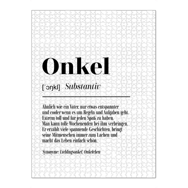 Puzzle Ravensburger "Onkel Definition" artboxONE - Typografie,Schwarzweiß,Für Papa,Männer
