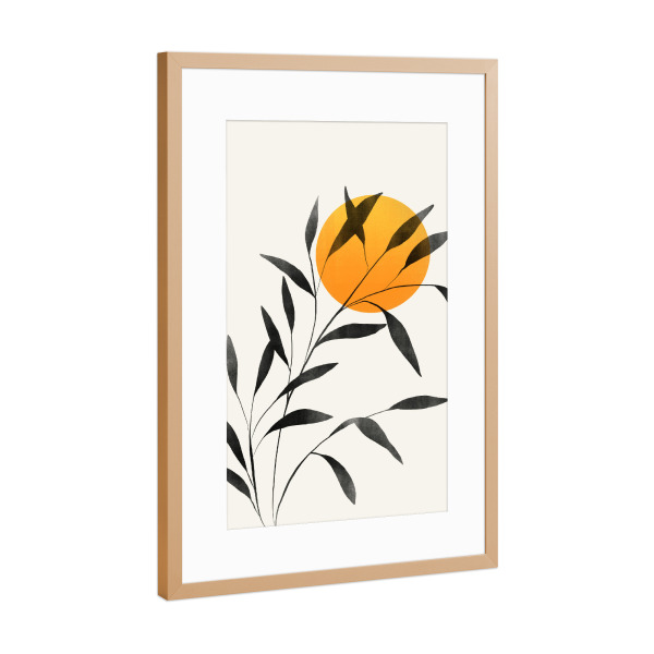 Poster mit Rahmen Kupfer "Cats & Dotz-Leaf and Sunset" artboxONE - Natur,Floral,Reise / Strand und Meer