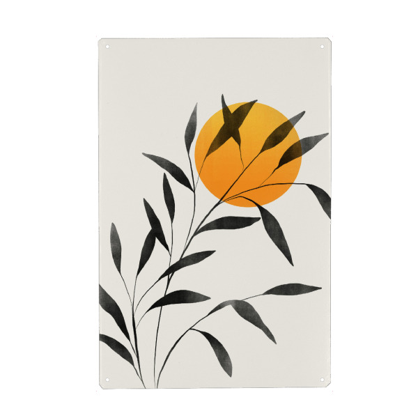 Holzbild "Cats & Dotz-Leaf and Sunset" artboxONE - Natur,Floral,Reise / Strand und Meer - Natur,Sonnenaufgang,Sonnenuntergang,Ufer,See,Vogel,Möwe