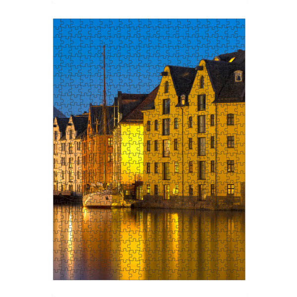 Puzzle Ravensburger "Alesund bei Nacht, Norwegen" artboxONE - Städte,Reise,Architektur