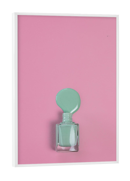 Poster mit weißem Rahmen "Nagellack rosa mint" artboxONE - Fashion