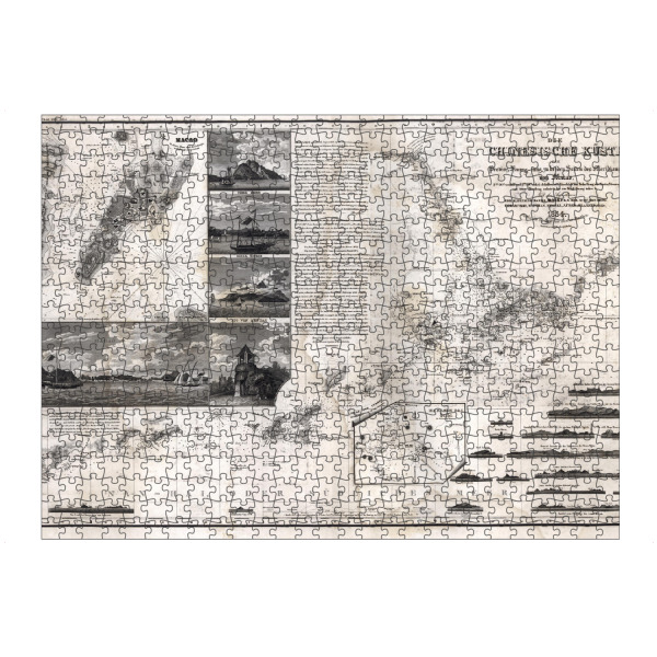 Puzzle Ravensburger "Karte von Macao, Hongkong" artboxONE - Kartografie - Karte,Flach,Stadt,Alte,Retro,Reise - Bild karte