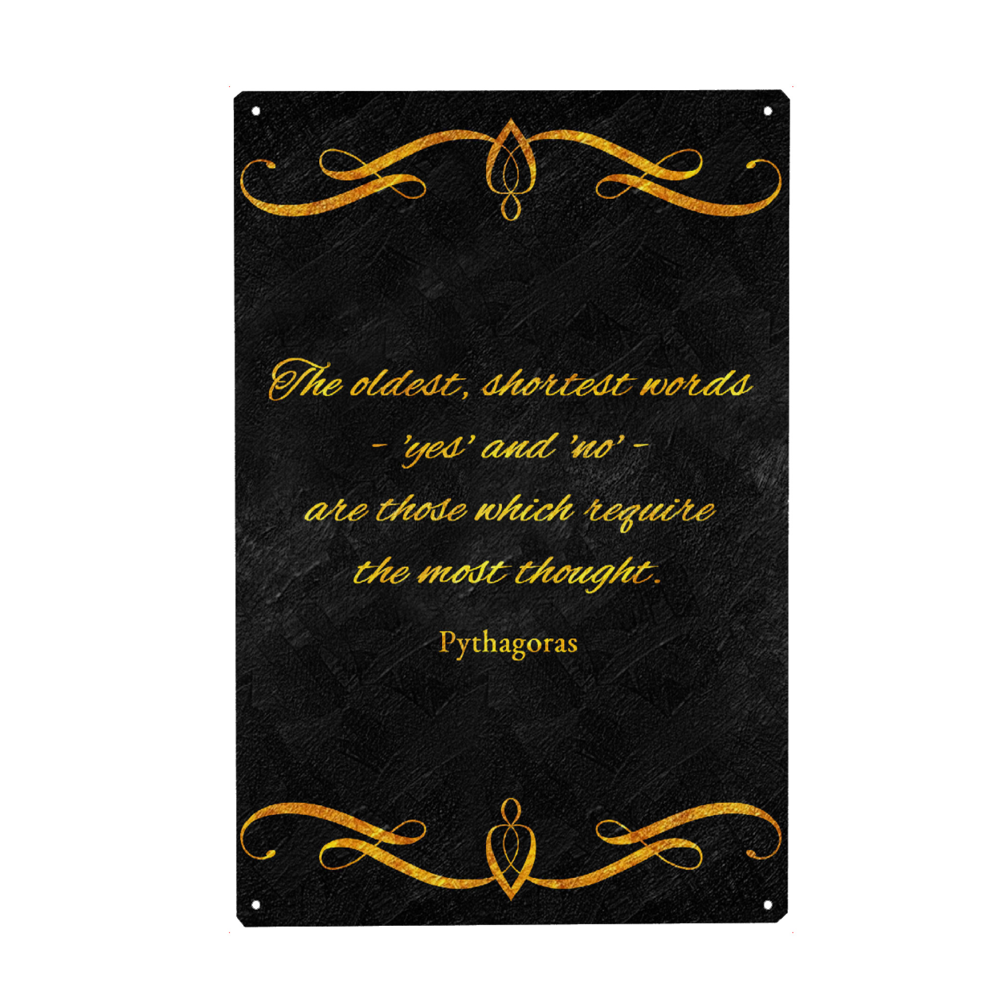 Metall Poster "Ja und Nein Pythagoras" artboxONE - Typografie
