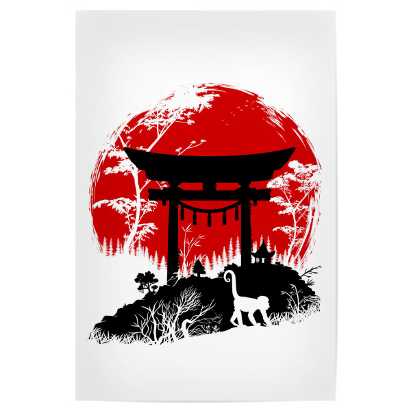 Poster "Japanisches Torii unter der Sonne" artboxONE - Natur,Tiere
