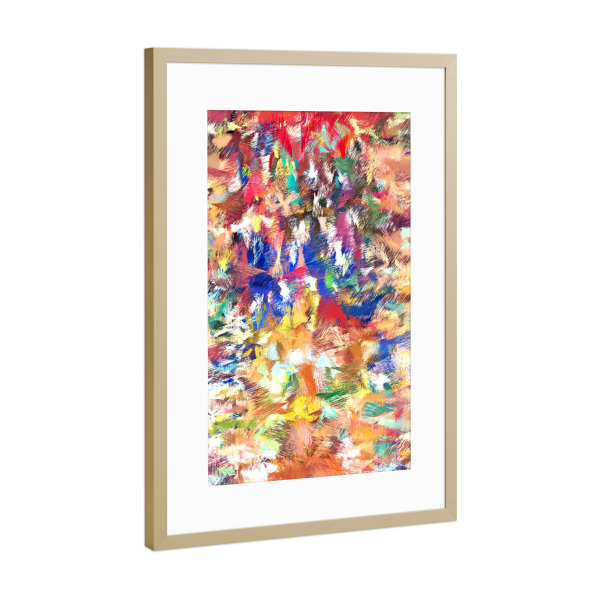 Poster mit Rahmen Gold "Tierinstinkt" artboxONE - Abstrakt