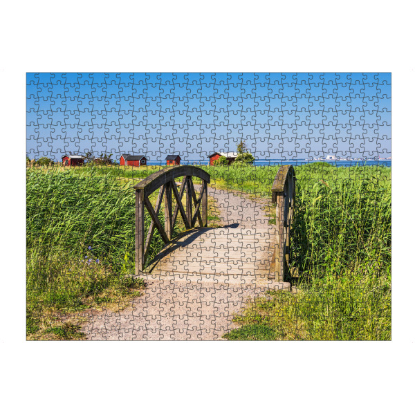 Puzzle Ravensburger "Brücke und Fischerhütten" artboxONE - Natur,Reise,Architektur,Reise / Strand und Meer,Reise / Länder