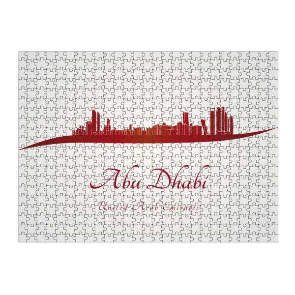 Puzzle Ravensburger "Abu Dhabi-Skyline in Rot" artboxONE - Städte - Skyline,Stadt,Denkmäler,Metropole,Reise,Tourismus,Geschenk,Souvenir,Rot,Abu dhabi