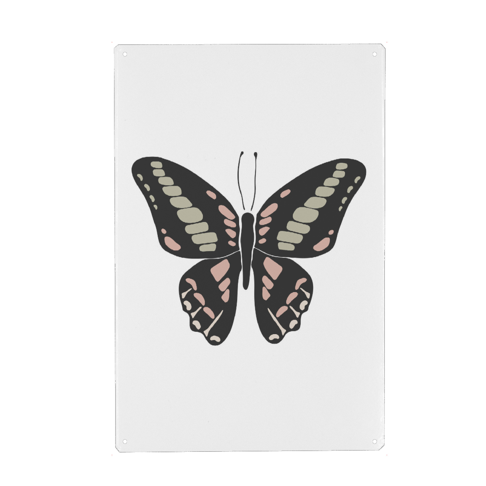 Holzbild "Boho-Schmetterling-Design-Kunst" artboxONE - Tiere - Schmetterling,Kunst,Insekt,Tier,Abstrakt,Boho,Schwarz,Schön,Design