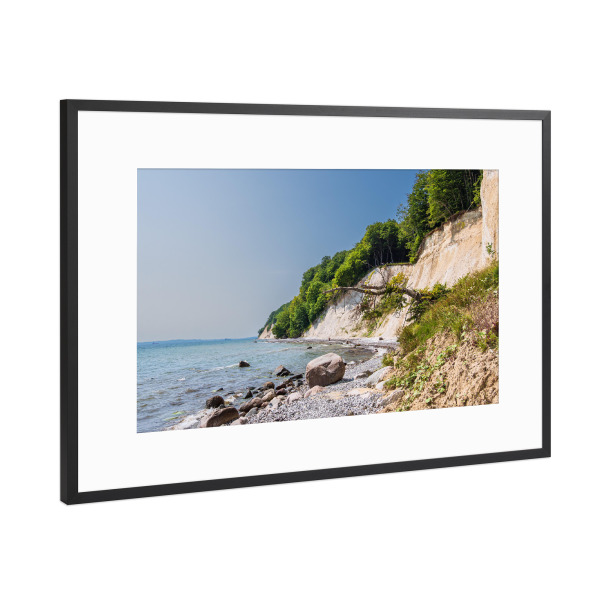 Poster mit Rahmen Schwarz (Metallic) "Rügen, Kreidefelsen und Küste" artboxONE - Natur,Reise,Reise / Strand und Meer