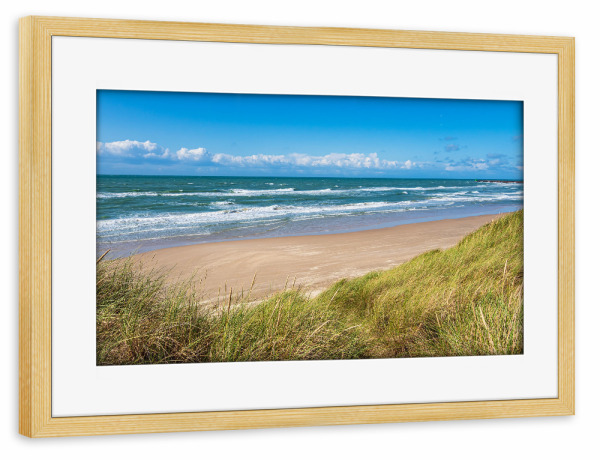 Poster mit Rahmen kiefer "Düne, Strand, Nordseewellen" artboxONE - Natur,Reise,Reise / Strand und Meer,Reise / Länder
