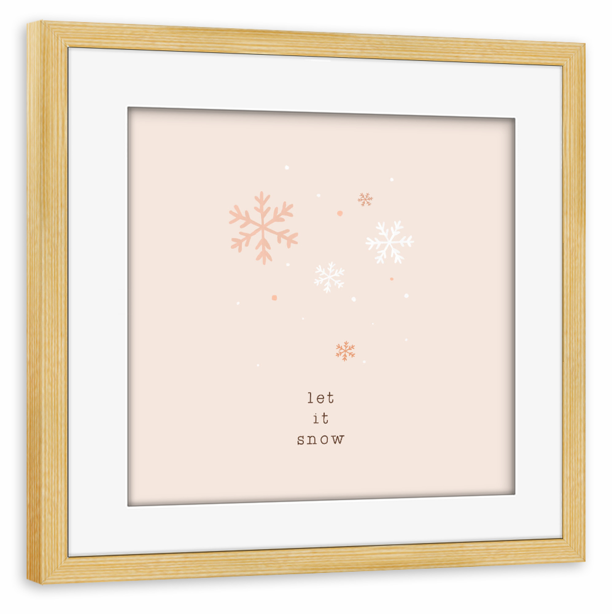 Poster mit Rahmen kiefer "Lass es schneien Zitat" artboxONE - Typografie,Natur,Abstrakt,Weihnachten,Festivals