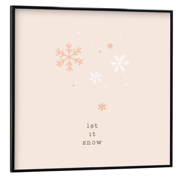 Poster mit schwarzem Rahmen 30x30 cm "Lass es schneien Zitat" artboxONE - Typografie,Natur,Abstrakt,Weihnachten,Festivals
