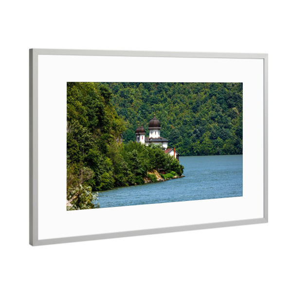 Poster mit Rahmen Silber "Das Mraconia Kloster" artboxONE - Natur,Architektur