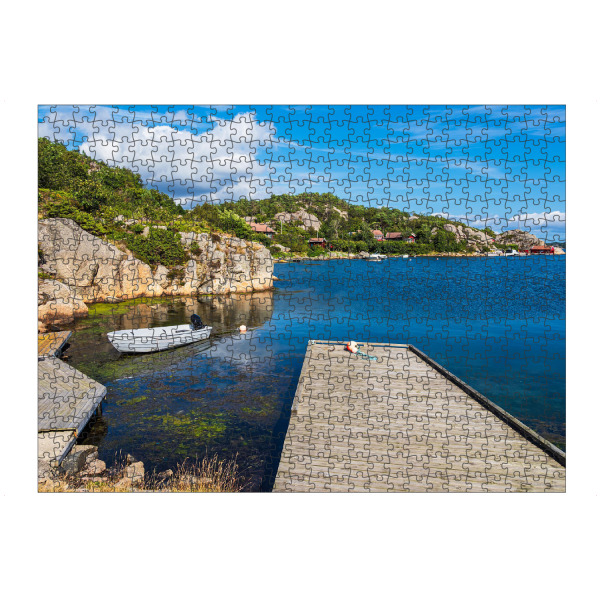 Puzzle Ravensburger "Boot, Steg und Küste" artboxONE - Natur,Reise,Reise / Strand und Meer,Reise / Länder