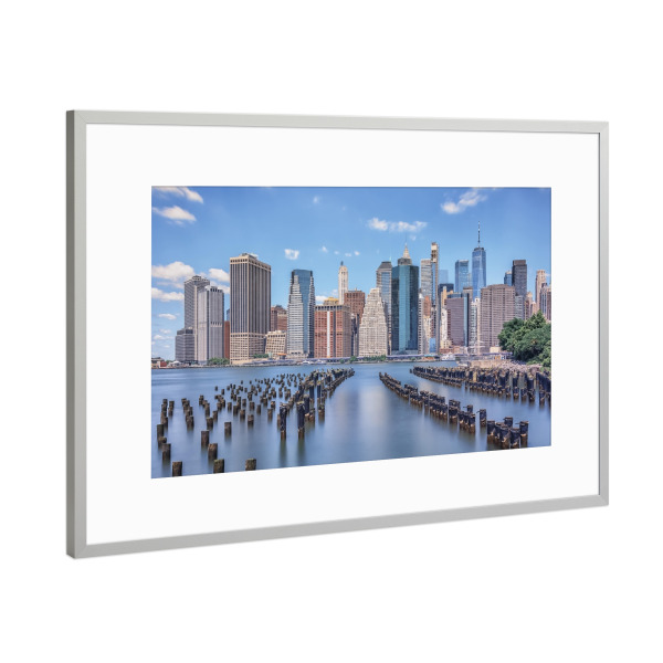 Poster mit Rahmen Silber "Brooklyn-Pier" artboxONE - Städte,Städte / New York,Reise,Architektur,Reise / Länder