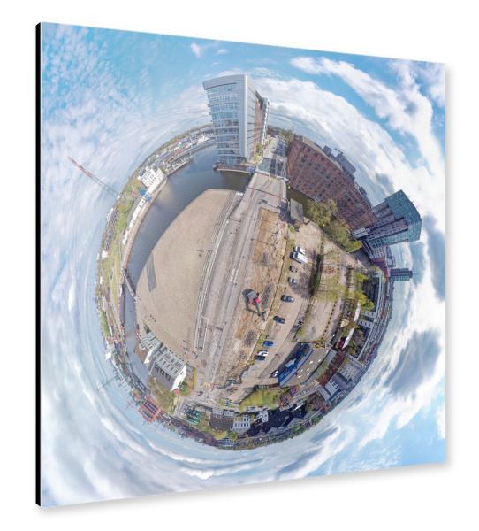 Alu-Dibond "Hamburg-Harburg, Veritaskai; low" 30x30 cm artboxONE