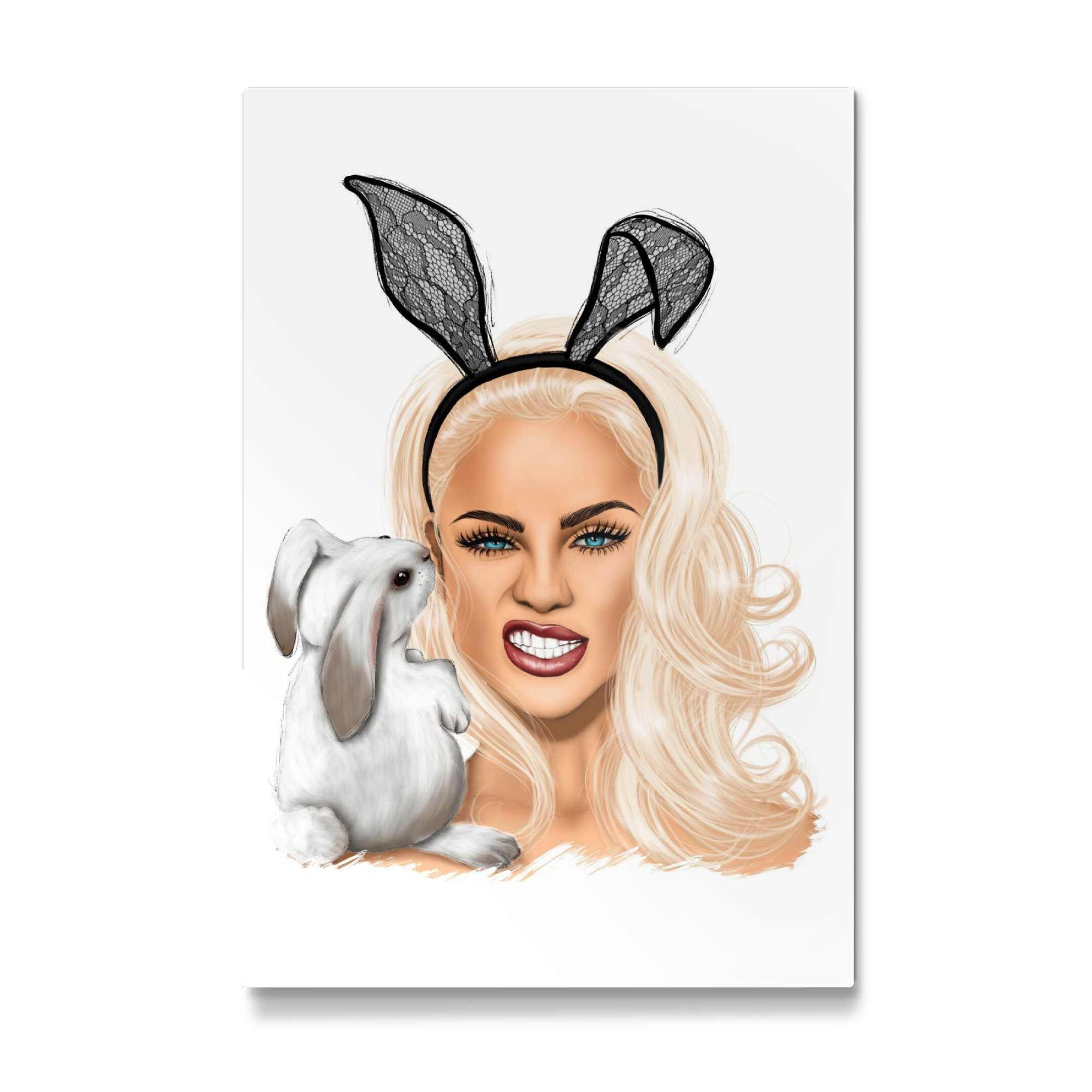 Galerie-Print "Blondes Mädchen mit Häschen" 30x20 cm artboxONE