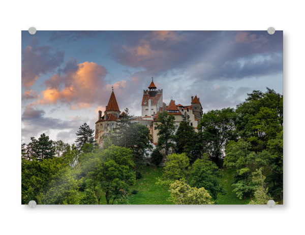 Acrylglasbild "Dracula Schloss Bran in Rumänien" artboxONE - Architektur - Bran,Dracula,Törzburg,Siebenbürgen,Rumänien,Burg,Schloss