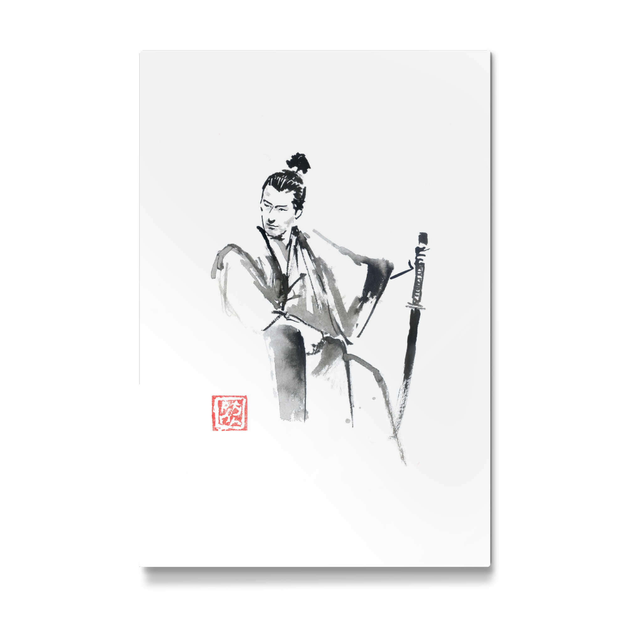 Galerie-Print "Sitzender Samurai" 75x50 cm artboxONE
