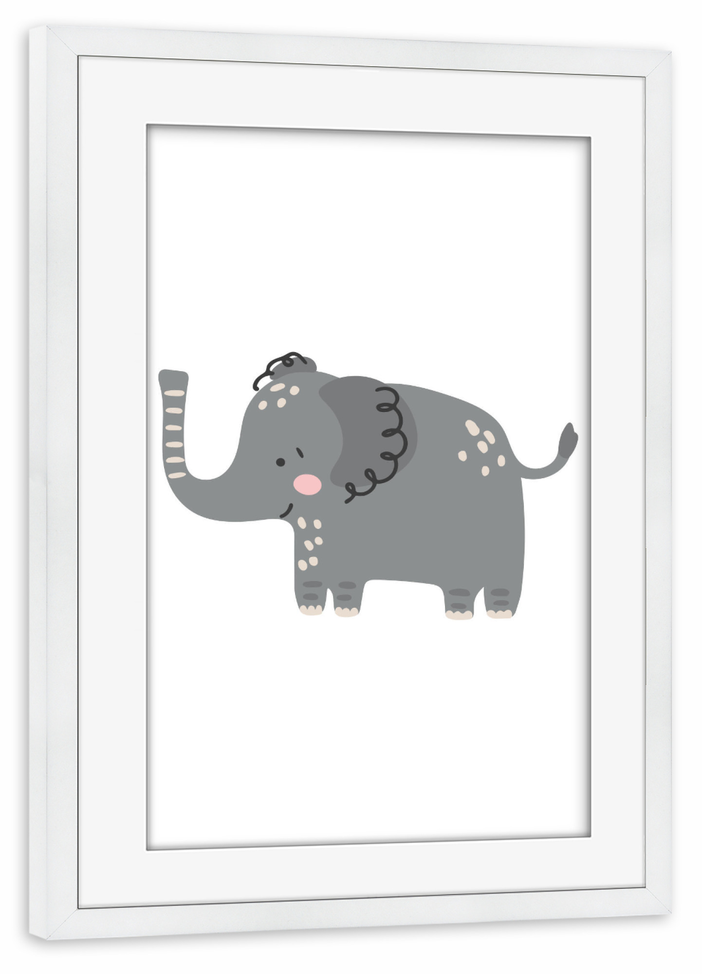 Poster mit Rahmen weiß "Baby-Elefantentier" artboxONE - Für Kinder,Tiere