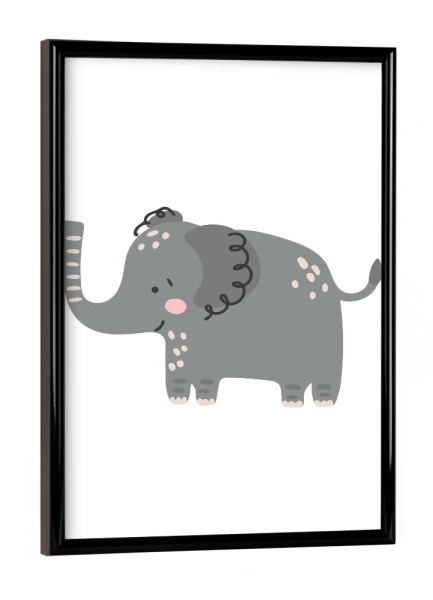 Poster mit schwarzem Rahmen "Baby-Elefantentier" artboxONE - Für Kinder,Tiere