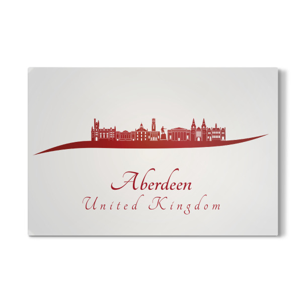 Galerie-Print "Aberdeen-Skyline in Rot" 30x20 cm artboxONE