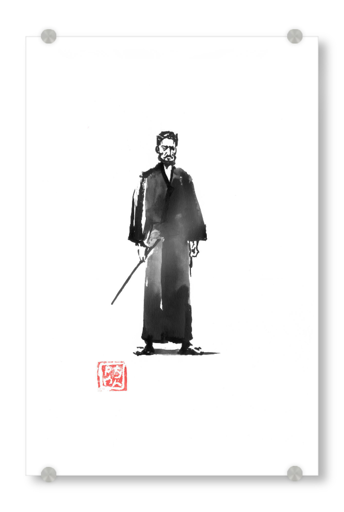 Acrylglasbild "Samurai-Burg" artboxONE - Reise / Asien - Samurai,Sumie,Japan