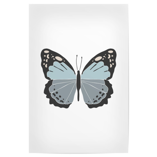 Poster "Blaue Schmetterlingskunst" artboxONE - Tiere - Blau,Schmetterling,Kunst,Boho,Insekt,Tier,Frühling,Sommer,Abstrakt