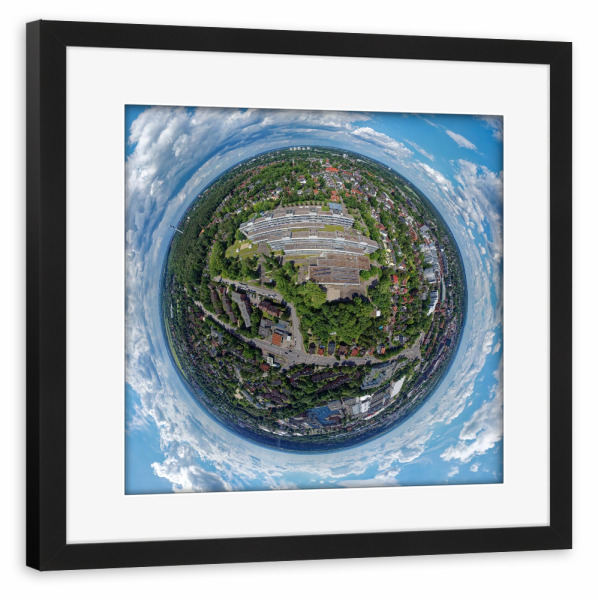 Poster mit Rahmen schwarz "HAW Hamburg-Bergedorf, high" artboxONE - Städte,Städte / Hamburg,Reise,Architektur,Reise / Länder