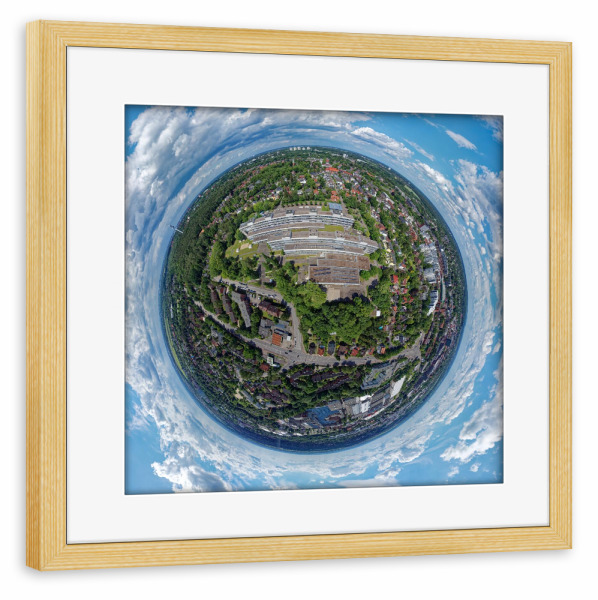 Poster mit Rahmen kiefer "HAW Hamburg-Bergedorf, high" artboxONE - Städte,Städte / Hamburg,Reise,Architektur,Reise / Länder