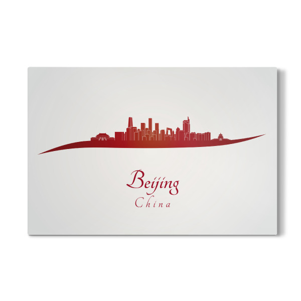 Galerie-Print "Peking-Skyline in Rot" 30x20 cm artboxONE