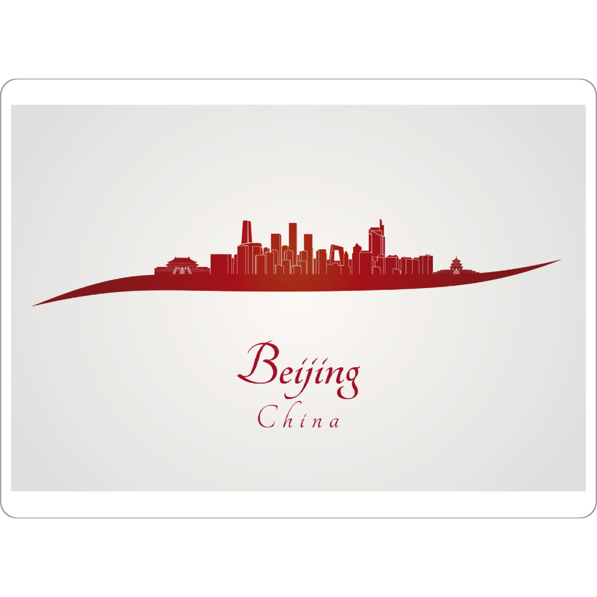 Tischset "Peking-Skyline in Rot" artboxONE - Städte,Architektur - Skyline,Stadt,Denkmäler,Metropole,Reise,Tourismus,Geschenk,Souvenir,Rot,Porzellan