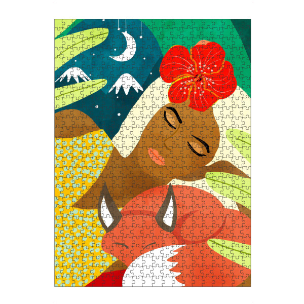 artboxONE Puzzle "Schneecamping mit meinem Fuchs" artboxONE - Tiere,Menschen