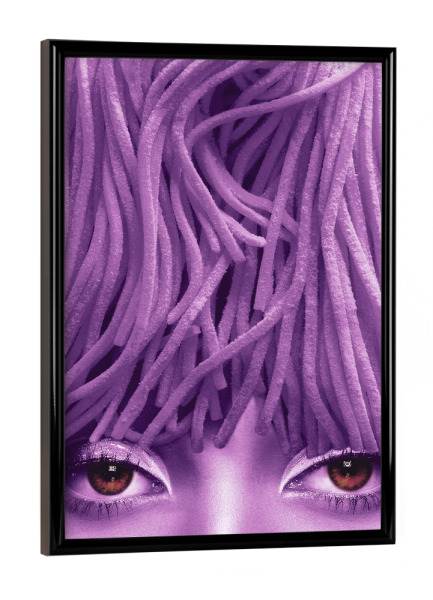 Poster mit schwarzem Rahmen "Dies ist keine lila Pasta" artboxONE - Essen & Trinken,Abstrakt,Menschen