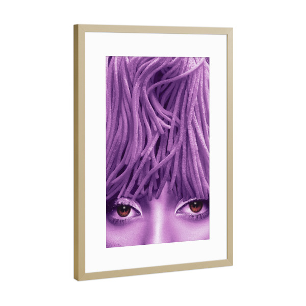 Poster mit Rahmen Gold "Dies ist keine lila Pasta" artboxONE - Essen & Trinken,Abstrakt,Menschen