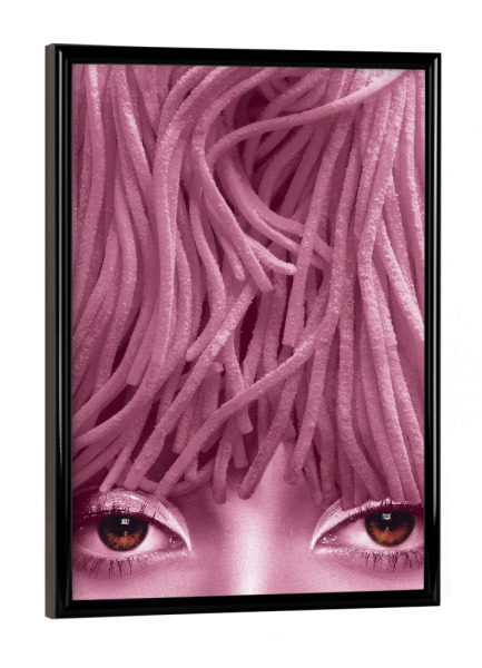 Poster mit schwarzem Rahmen "Das ist keine rosa Pasta - female" artboxONE - Essen & Trinken,Abstrakt,Menschen