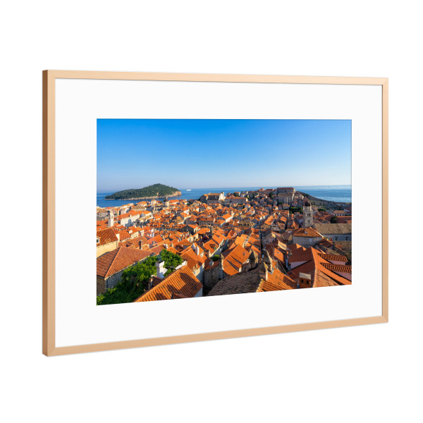 Poster mit Rahmen Kupfer "Die Altstadt von Dubrovnik" artboxONE - Städte