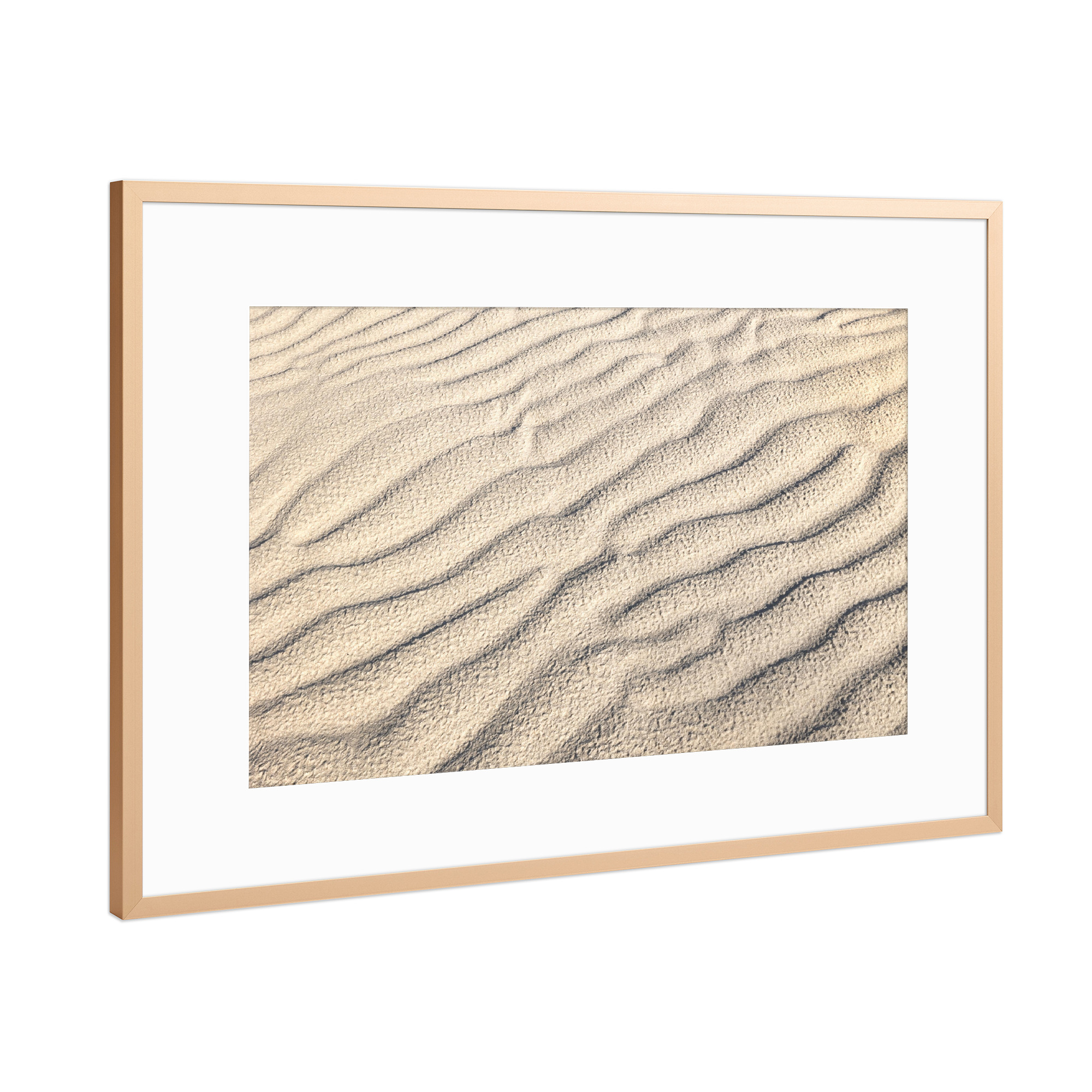 Poster mit Rahmen Kupfer "Sandverwehung am Nordseestrand" artboxONE - Natur,Geometrie,Reise / Strand und Meer