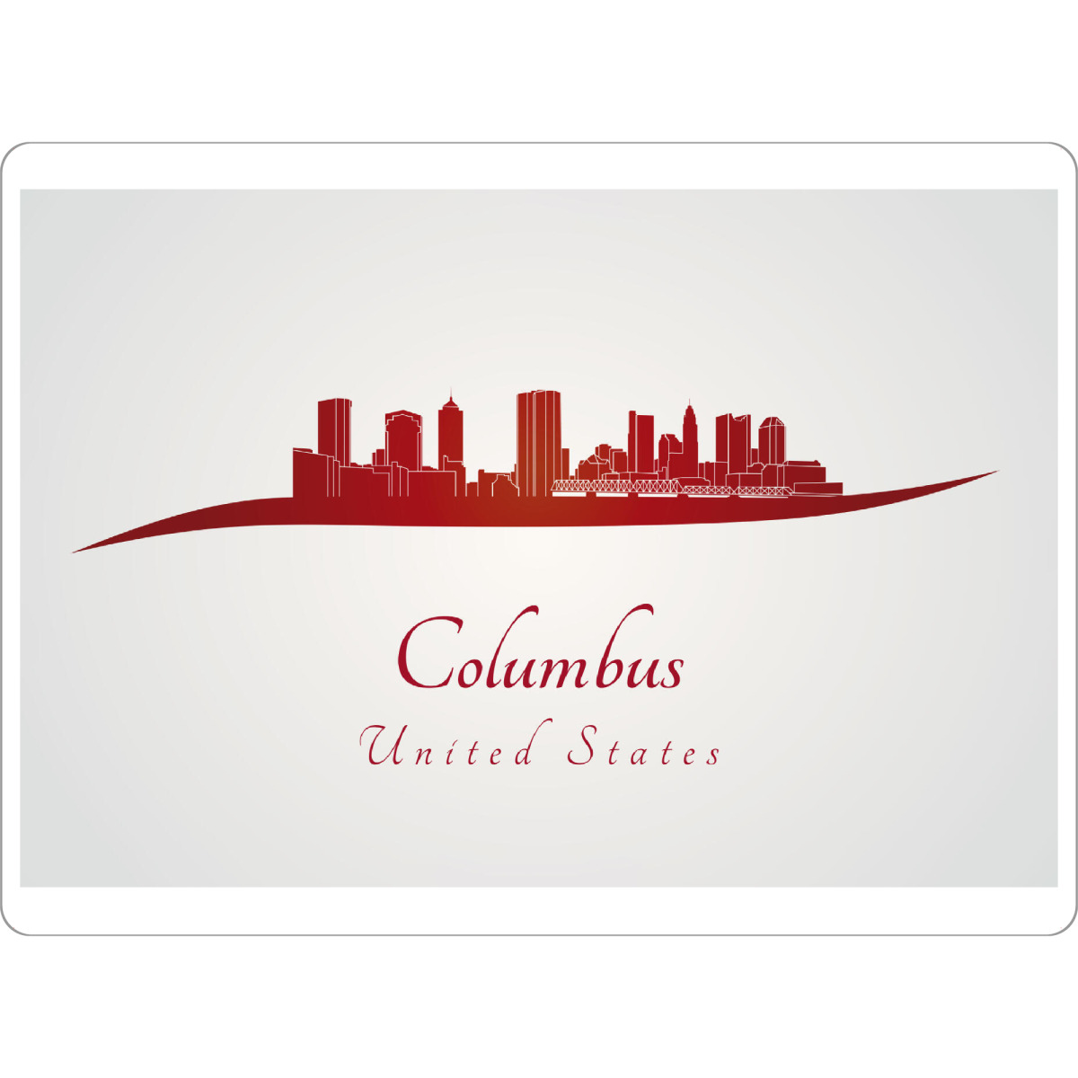 Tischset "Columbus skyline in red" artboxONE - Städte,Architektur - Skyline,Stadt,Denkmäler,Metropole,Reise,Tourismus,Geschenk,Souvenir,Rot