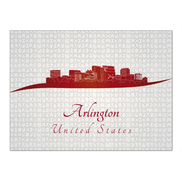Puzzle Ravensburger "Arlington-Skyline im Rot" artboxONE - Städte - Skyline,Stadt,Denkmäler,Metropole,Reise,Tourismus,Geschenk,Souvenir,Rot,Arlington