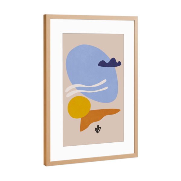 Poster mit Rahmen Kupfer "Formen des Seeufers" artboxONE - Abstrakt,Geometrie