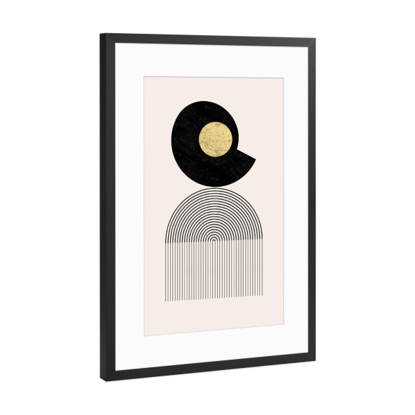 Poster mit Rahmen Schwarz (Metallic) "Cats & Dotz-Abstract Rainbow Uno" artboxONE - Abstrakt,Geometrie