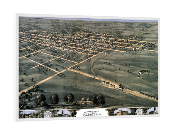 Poster mit weißem Rahmen "Alte Karte von Palmyra-Missouri" artboxONE - Kartografie