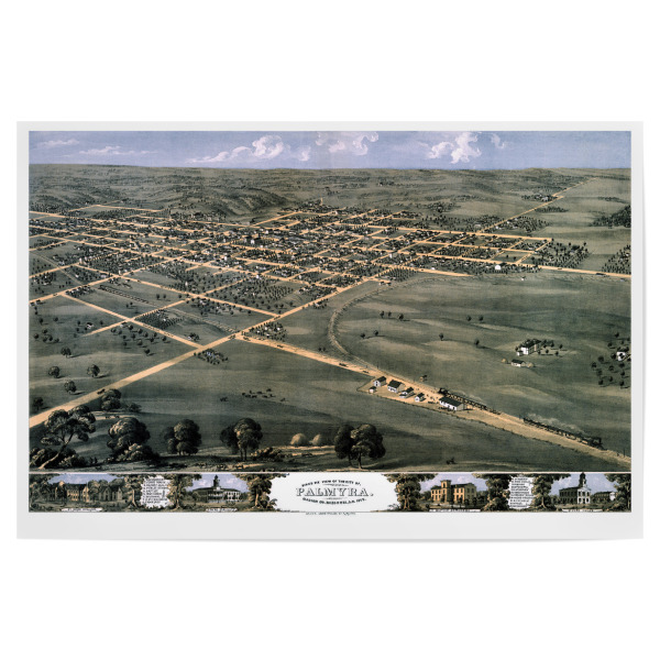 Poster 30x20 cm "Alte Karte von Palmyra-Missouri" artboxONE - Kartografie