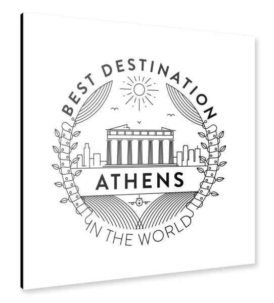 Alu-Dibond "Athens Badge" 30x30 cm artboxONE