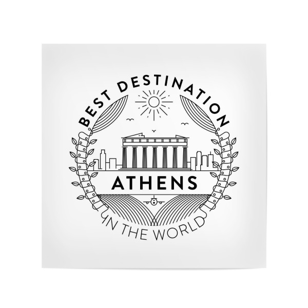 Poster 20x20 cm "Athens Badge" artboxONE - Städte,Reise